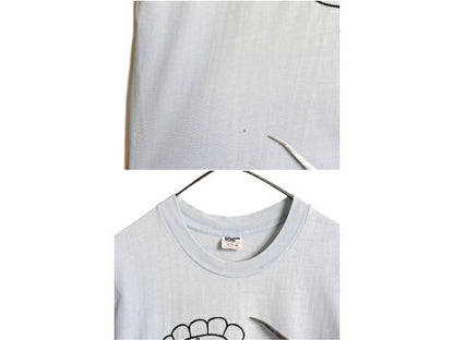 70s USA製 アート イラスト カレッジ プリント Tシャツ メンズ レディース S 程 ヴィンテージ グラフィック ひまわり シングルステッチ