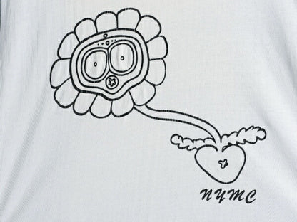 70s USA製 アート イラスト カレッジ プリント Tシャツ メンズ レディース S 程 ヴィンテージ グラフィック ひまわり シングルステッチ