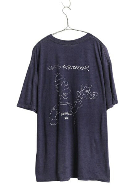 00s キャラクター パロディー プリント 半袖 Tシャツ メンズ XL 古着 オールド イラスト グラフィック 大きいサイズ バーンアウト 雰囲気系