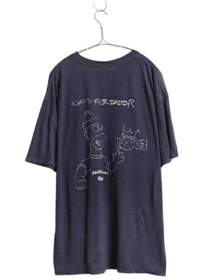00s キャラクター パロディー プリント 半袖 Tシャツ メンズ XL 古着 オールド イラスト グラフィック 大きいサイズ バーンアウト 雰囲気系
