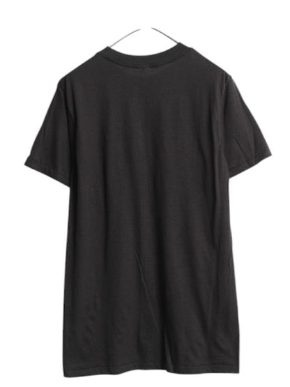デッドストック 80s USA製 アンビル 無地 半袖 Tシャツ メンズ L 小さめ M 程 ヴィンテージ クルーネック カットソー シングルステッチ 黒