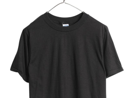 デッドストック 80s USA製 アンビル 無地 半袖 Tシャツ メンズ L 小さめ M 程 ヴィンテージ クルーネック カットソー シングルステッチ 黒