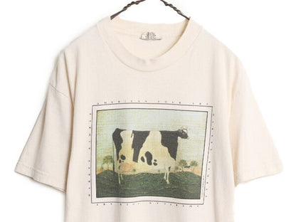 90s USA製 ウォーレン キンブル アート イラスト プリント Tシャツ メンズ L 古着 オールド  絵画 芸術 アニマル ウシ ウシ ヘビーウェイト