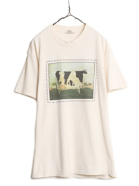 90s USA製 ウォーレン キンブル アート イラスト プリント Tシャツ メンズ L 古着 オールド  絵画 芸術 アニマル ウシ ウシ ヘビーウェイト