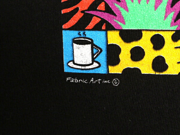 90s USA製 企業 アート イラスト プリント Tシャツ メンズ XL / 90年代 オールド グラフィック アニマル 大きいサイズ ヘビーウェイト 黒