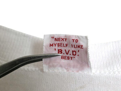 60s USA製 BVD 無地 半袖 Tシャツ M 小さめ メンズ S 程 ヴィンテージ 100% コットン シングルステッチ インナー アンダーシャツ ホワイト