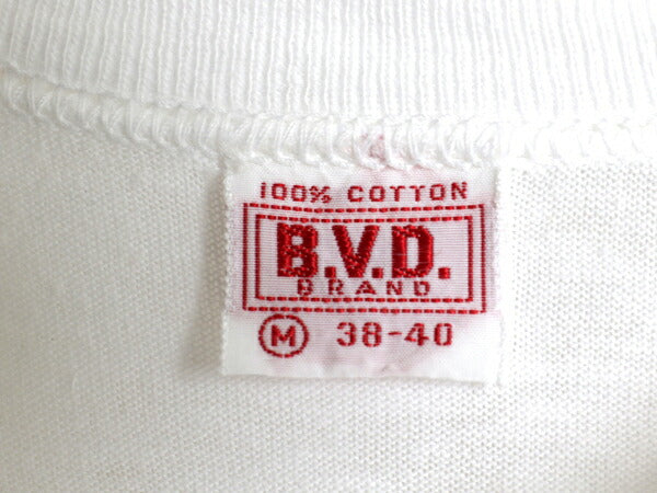 60s USA製 BVD 無地 半袖 Tシャツ M 小さめ メンズ S 程 ヴィンテージ 100% コットン シングルステッチ インナー アンダーシャツ ホワイト