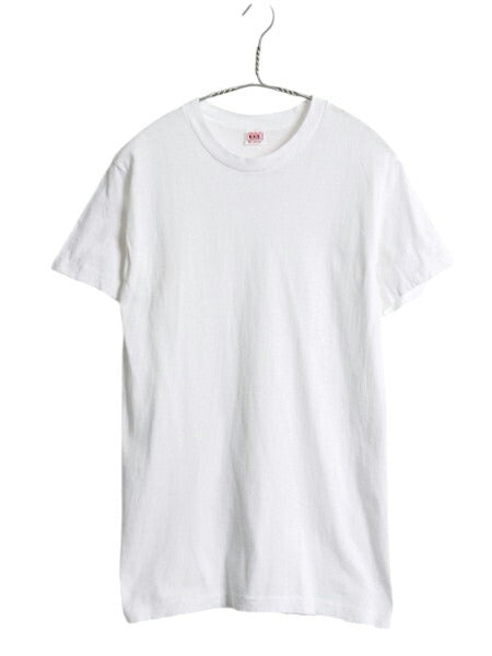 60s USA製 BVD 無地 半袖 Tシャツ M 小さめ メンズ S 程 ヴィンテージ 100% コットン シングルステッチ インナー アンダーシャツ ホワイト
