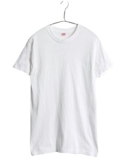 60s USA製 BVD 無地 半袖 Tシャツ M 小さめ メンズ S 程 ヴィンテージ 100% コットン シングルステッチ インナー アンダーシャツ ホワイト