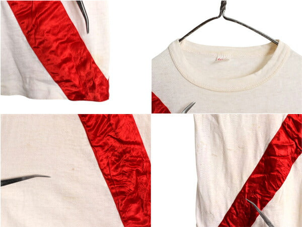 60s USA製 ラッセル サザン 半袖 Tシャツ M メンズ S ヴィンテージ 100% コットン カレッジ ワッペン ライン入り 一点物 シングルステッチ