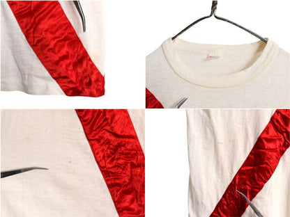 60s USA製 ラッセル サザン 半袖 Tシャツ M メンズ S ヴィンテージ 100% コットン カレッジ ワッペン ライン入り 一点物 シングルステッチ