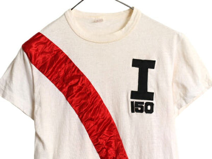 60s USA製 ラッセル サザン 半袖 Tシャツ M メンズ S ヴィンテージ 100% コットン カレッジ ワッペン ライン入り 一点物 シングルステッチ
