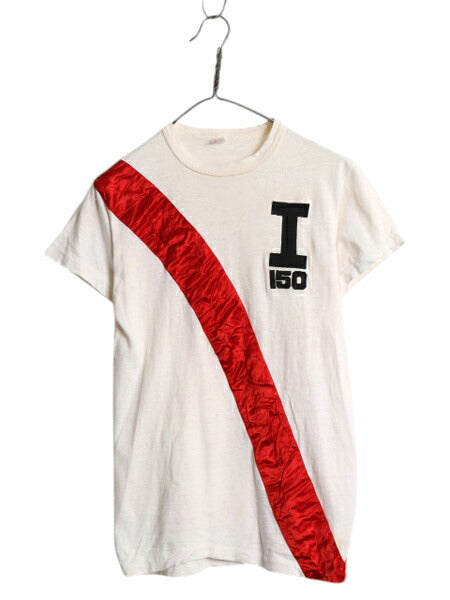 60s USA製 ラッセル サザン 半袖 Tシャツ M メンズ S ヴィンテージ 100% コットン カレッジ ワッペン ライン入り 一点物 シングルステッチ