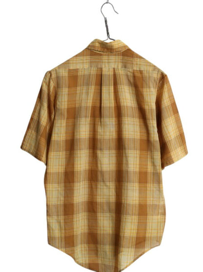 70s タウンクラフト チェック ボタンダウン シャツ メンズ M 古着 ヴィンテージ ペニーズ 薄手 半袖シャツ シワになりにくい マルチカラー