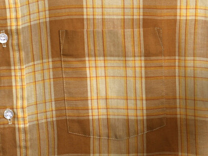 70s タウンクラフト チェック ボタンダウン シャツ メンズ M 古着 ヴィンテージ ペニーズ 薄手 半袖シャツ シワになりにくい マルチカラー