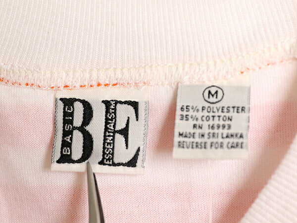 デッドストック 90s Basic Essentials ボーダー 半袖 Tシャツ メンズ M 大きめ L 程 新品 オールド カットソー ゆったり ツートン ラグラン