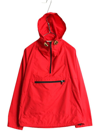 80s USA製 エルエルビーン ナイロン アノラック パーカー ジャケット レディース S ヴィンテージ LLBEAN WOOLRICH プルオーバー マンパ 赤