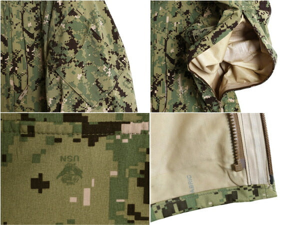10年製 米軍実物 US NAVY デジタル ウッドランドカモ 迷彩 ゴアテックス ジャケット MEDIUM REGULAR / ECWCS AOR2 ミリタリー ブルゾン NWU
