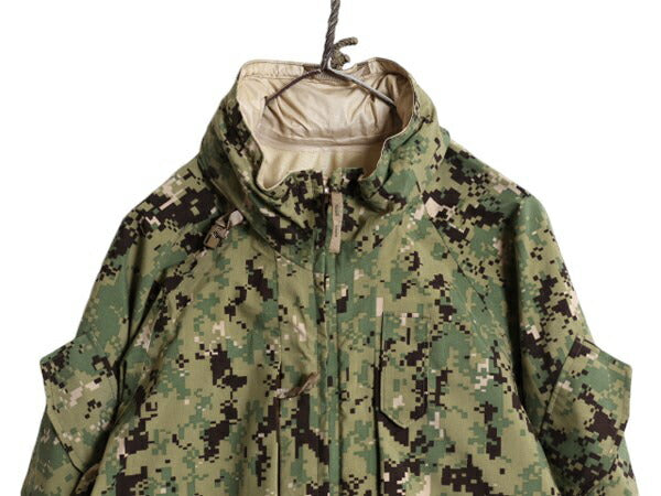 10年製 米軍実物 US NAVY デジタル ウッドランドカモ 迷彩 ゴアテックス ジャケット MEDIUM REGULAR / ECWCS AOR2 ミリタリー ブルゾン NWU