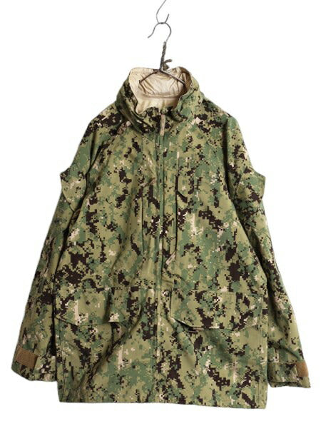 10年製 米軍実物 US NAVY デジタル ウッドランドカモ 迷彩 ゴアテックス ジャケット MEDIUM REGULAR / ECWCS AOR2 ミリタリー ブルゾン NWU
