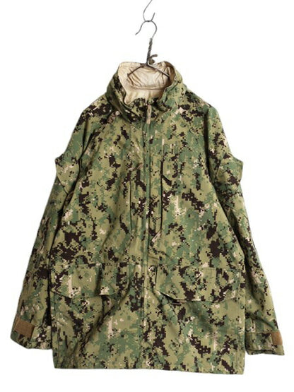 10年製 米軍実物 US NAVY デジタル ウッドランドカモ 迷彩 ゴアテックス ジャケット MEDIUM REGULAR / ECWCS AOR2 ミリタリー ブルゾン NWU
