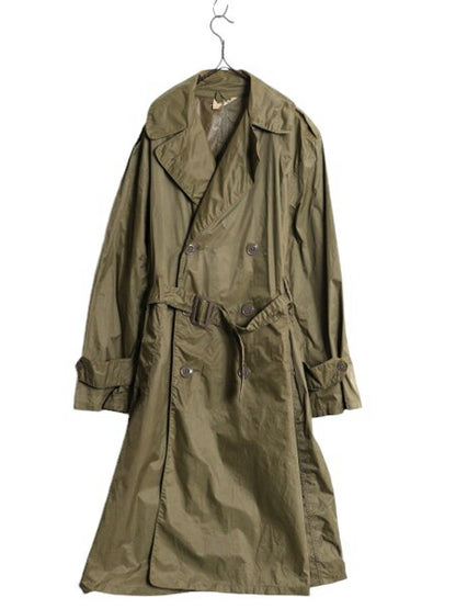 60s 61年製 米軍実物 US ARMY TAUPE ライトウェイト ナイロン レイン コート メンズ S 程/ 軍物 ヴィンテージ ミリタリー トレンチコート