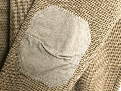 00s オービス ショールカラー コットン ニット セーター メンズ XL オールド ORVIS リブ編み ハンティング エルボーパッチ アウトドア 無地