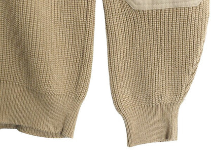 00s オービス ショールカラー コットン ニット セーター メンズ XL オールド ORVIS リブ編み ハンティング エルボーパッチ アウトドア 無地
