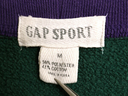 90s OLD GAP SPORT スウェット カーディガン メンズ M / オールド ギャップ スエット 裏起毛 チルデン タイプ 前開き 重ね着 ポケット付き