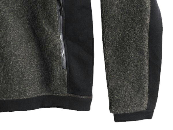 US企画 ノースフェイス パイル フリース  ストレッチ 切替 ジャケット メンズ アウトドア フルジップ 毛足 ボア ツートン カーキ ブラック
