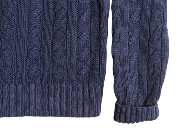 90s ポロゴルフ ラルフローレン ケーブル ニット セーター メンズ XL 古着 オールド POLO GOLF リネン コットン ワンポイント 大きいサイズ