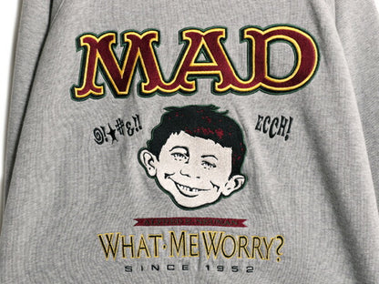 90s MAD マガジン キャラクター イラスト 刺繍 スウェット メンズ レディース M / オールド トレーナー 企業物 当時物 アート オフィシャル