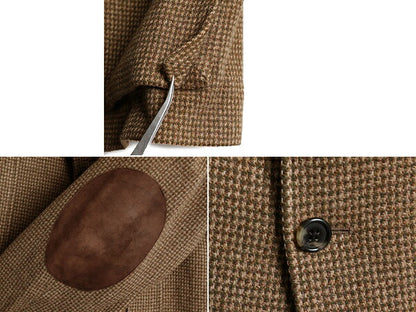 イタリア製 ■  POLO ポロ ラルフローレン ノーフォーク ジャケット ( メンズ ) ウール ブレザー テーラード 本革 レザー エルボーパッチ