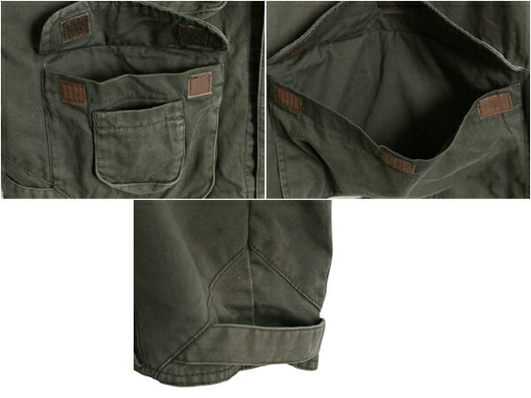 90s ウールリッチ フィッシング ベスト メンズ L 古着 オールド Woolrich フルジップ ハンティング  サファリ アウトドア コットン 重ね着