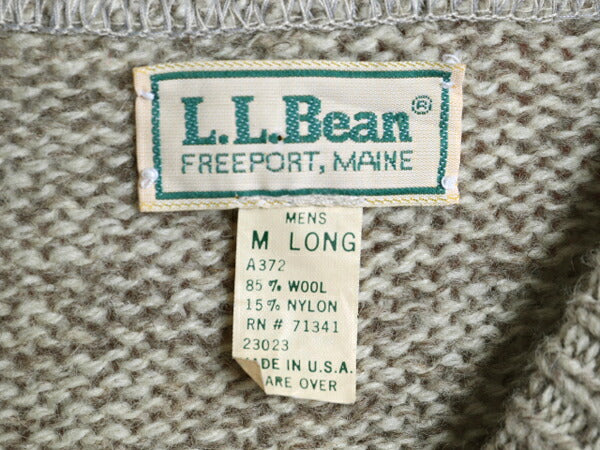 80s USA製 エルエルビーン ワイド ボーダー ウール ニット セーター メンズ M 古着 ヴィンテージ LLBEAN アウトドア ツートン クルーネック