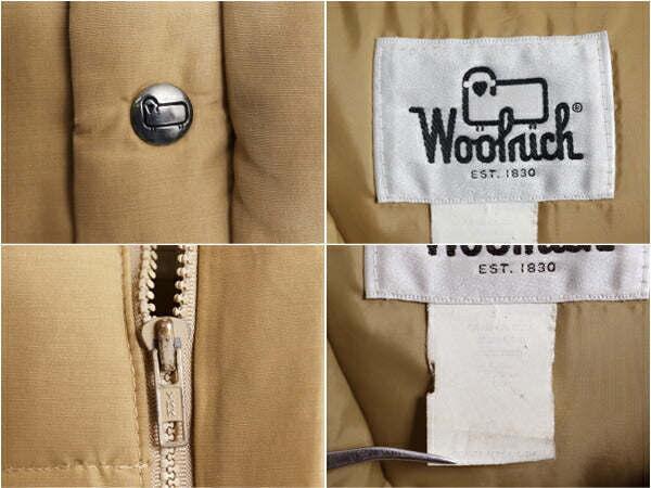 70s ウールリッチ ダウン ベスト メンズ M 程 古着 Woolrich 70年代 ヴィンテージ アウトドア 重ね着 60/40 クロス ハイネック フルジップ