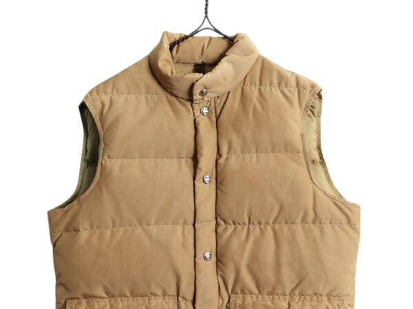 70s ウールリッチ ダウン ベスト メンズ M 程 古着 Woolrich 70年代 ヴィンテージ アウトドア 重ね着 60/40 クロス ハイネック フルジップ