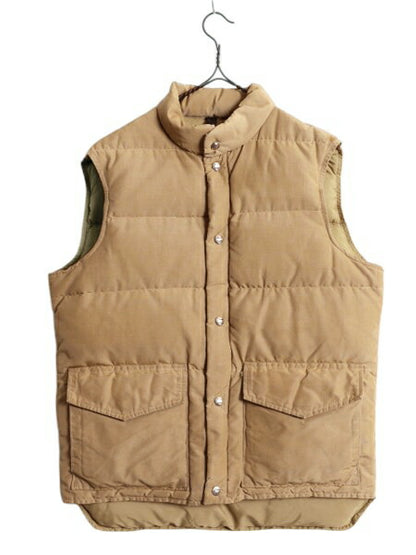 70s ウールリッチ ダウン ベスト メンズ M 程 古着 Woolrich 70年代 ヴィンテージ アウトドア 重ね着 60/40 クロス ハイネック フルジップ