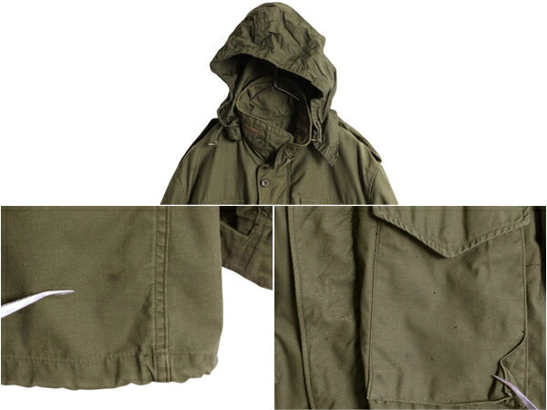70s ALPHA 社製 米軍実物 US ARMY M-65 フィールド ジャケット MEDIUM SHORT 74年製 ヴィンテージ ミリタリー 軍物 3rd ブラス M65 カーキ