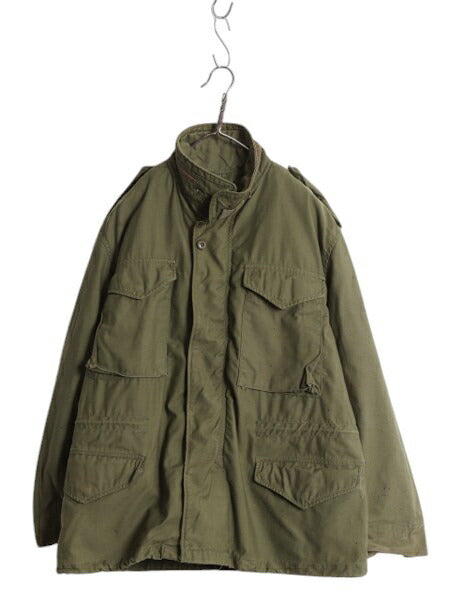 70s ALPHA 社製 米軍実物 US ARMY M-65 フィールド ジャケット MEDIUM SHORT 74年製 ヴィンテージ ミリタリー 軍物 3rd ブラス M65 カーキ