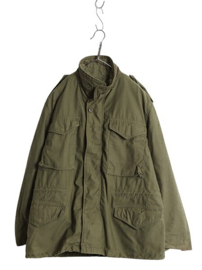 70s ALPHA 社製 米軍実物 US ARMY M-65 フィールド ジャケット MEDIUM SHORT 74年製 ヴィンテージ ミリタリー 軍物 3rd ブラス M65 カーキ