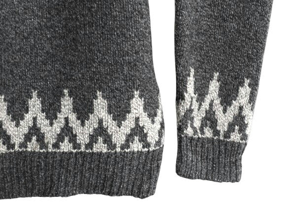 00s エルエルビーン ヘンリーネック ラム ウール ニット セーター メンズ M / 古着 LLBEAN 00年代 オールド ノルディック 総柄 アウトドア