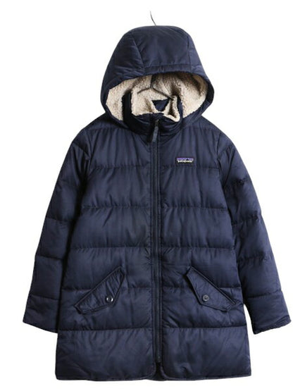 パタゴニア ガールズ ダウン パーカー キッズ S 19年製 Patagonia ナイロン ジャケット ボア パイル フリース ジャンパー フルジップ 子供