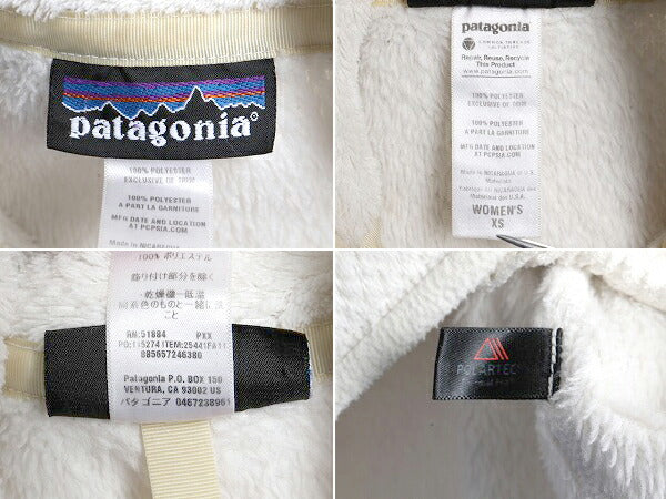 11年製 希少サイズ XS ■ パタゴニア リツール スナップT プルオーバー ジャケット ( レディース  ) 古着 Patagonia フリース ブルゾン 白