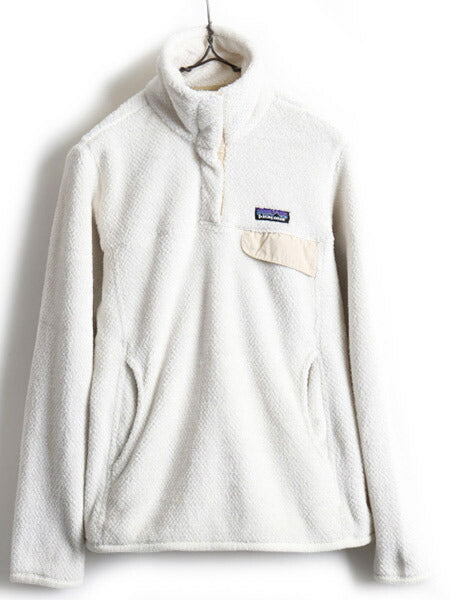 11年製 希少サイズ XS ■ パタゴニア リツール スナップT プルオーバー ジャケット ( レディース  ) 古着 Patagonia フリース ブルゾン 白
