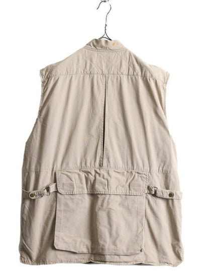 90s ウールリッチ サファリ ベスト メンズ XL / 90年代 オールド Woolrich フルジップ ハンティング 大きいサイズ アウトドア フィッシング
