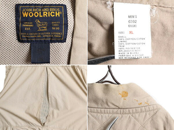 90s ウールリッチ サファリ ベスト メンズ XL / 90年代 オールド Woolrich フルジップ ハンティング 大きいサイズ アウトドア フィッシング