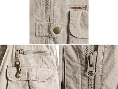 90s ウールリッチ サファリ ベスト メンズ XL / 90年代 オールド Woolrich フルジップ ハンティング 大きいサイズ アウトドア フィッシング