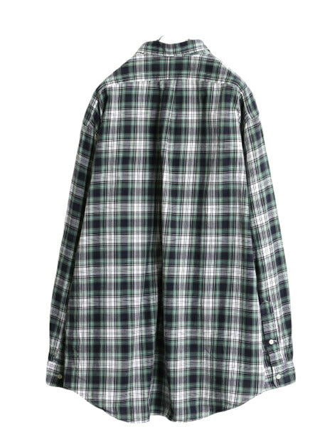 90s ポロ ラルフローレン チェック 長袖 シャツ メンズ L / 90年代 オールド コットン 長袖シャツ マルチカラー マドラス ポニー無し