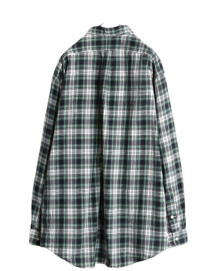 90s ポロ ラルフローレン チェック 長袖 シャツ メンズ L / 90年代 オールド コットン 長袖シャツ マルチカラー マドラス ポニー無し